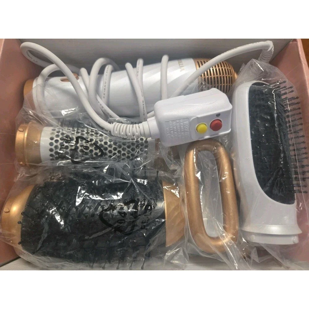 Yitrust WT-622 White Gold Corded Electric 6 in 1 Hair Dryer Styling Tool